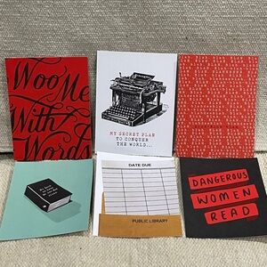 Set of 6 Literary-Themed Art postcard Prints